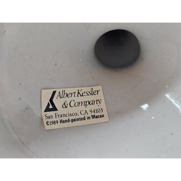 Vintage Porcelain Floral Candle Stick Holders Hand Painted in Macau 80s Black - Picture 7 of 13